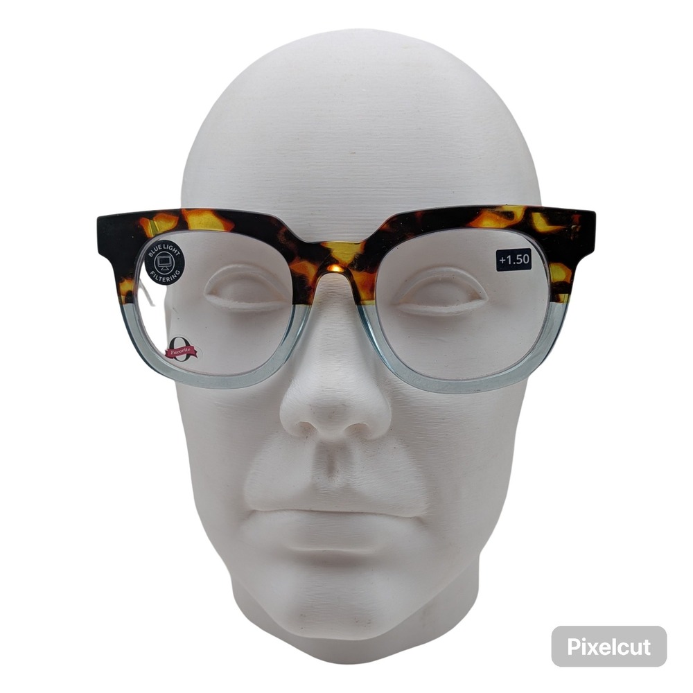 Peepers Showbiz Focus Blue Light Reading Glasses Tortoise Green +1.50 3008150